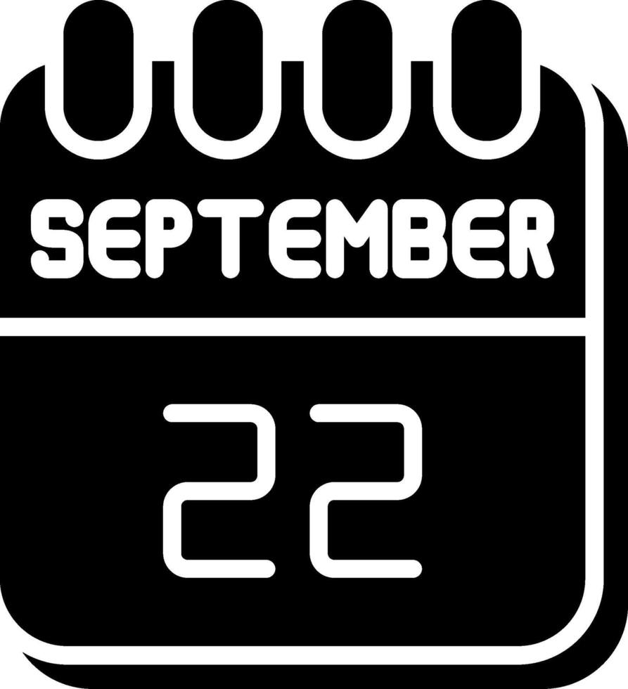 22 September Glyph Icon Design vector