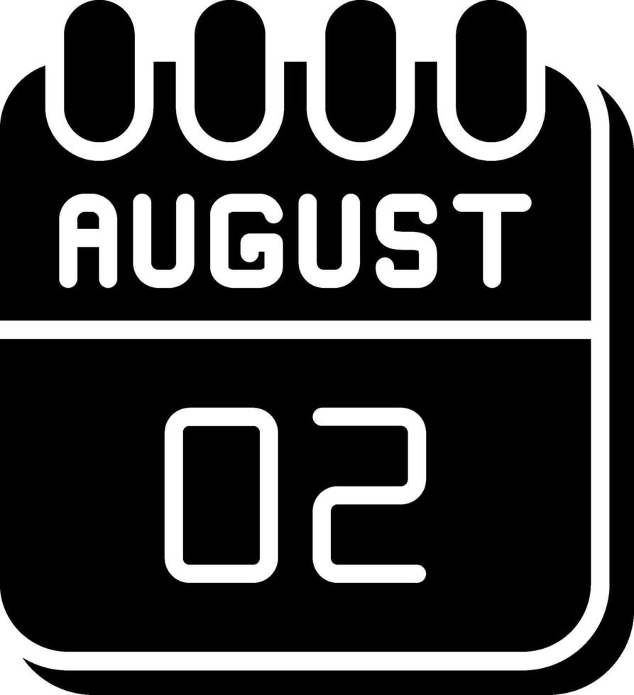 2 August Glyph Icon Design vector