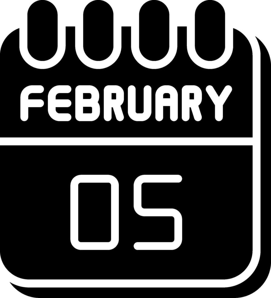 5 February Glyph Icon Design vector