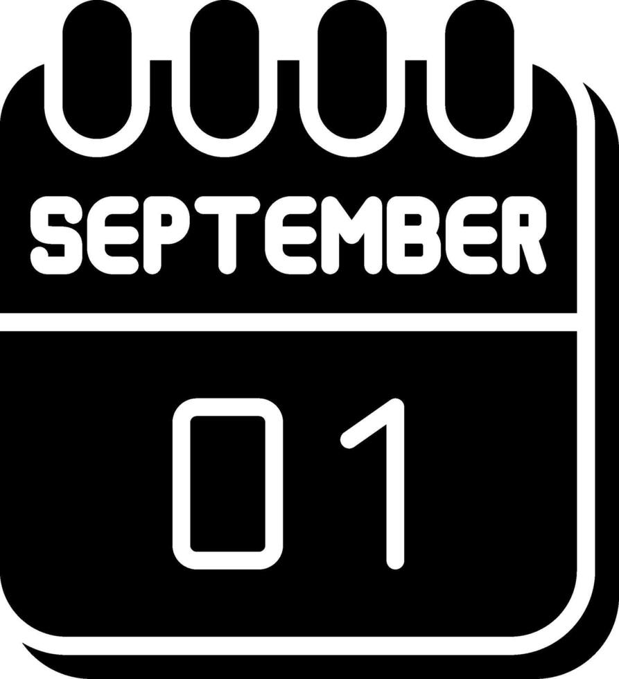 1 September Glyph Icon Design vector