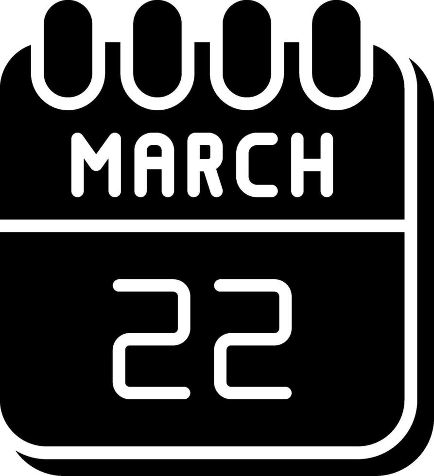 22 March Glyph Icon Design vector