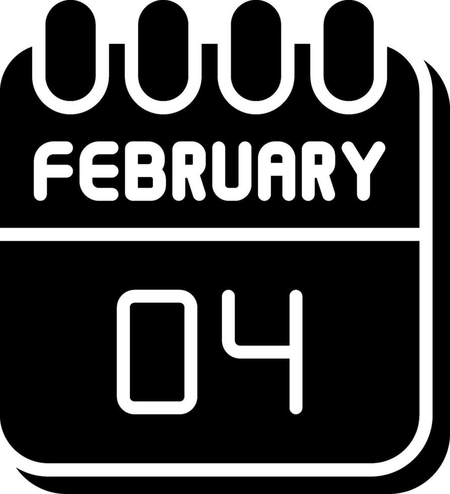 4 February Glyph Icon Design vector
