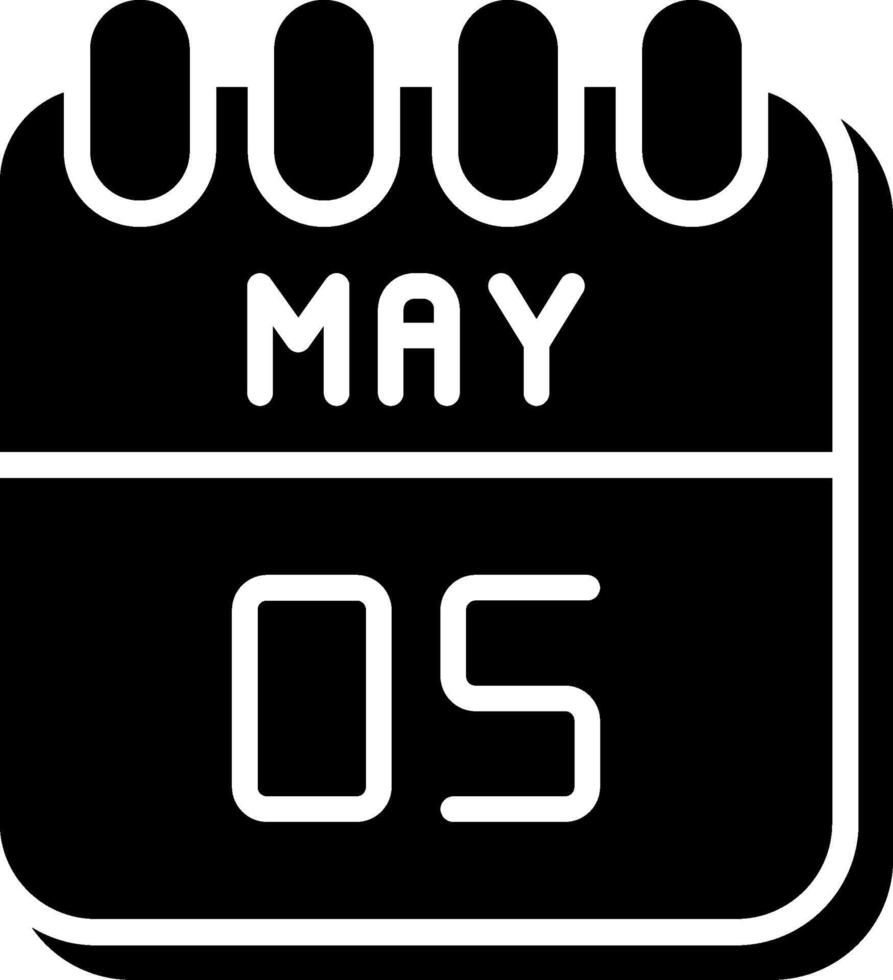 5 May Glyph Icon Design vector
