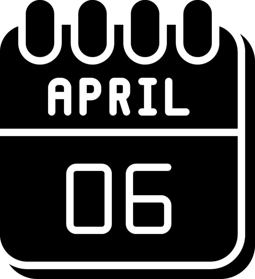 6 April Glyph Icon Design vector