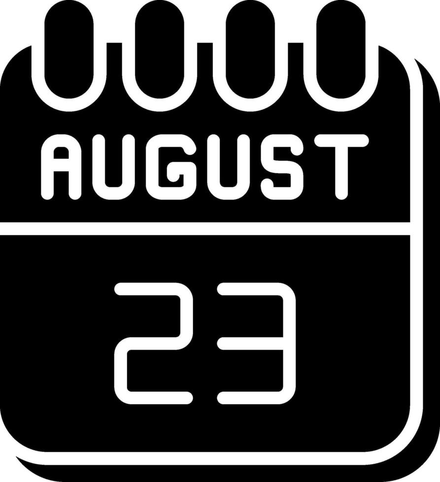 23 August Glyph Icon Design vector
