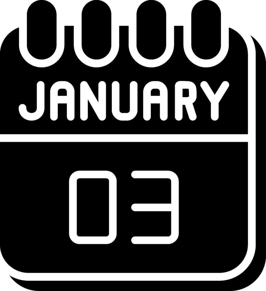 3 January Glyph Icon Design vector