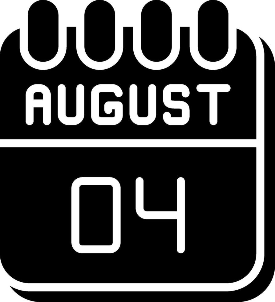 4 August Glyph Icon Design vector