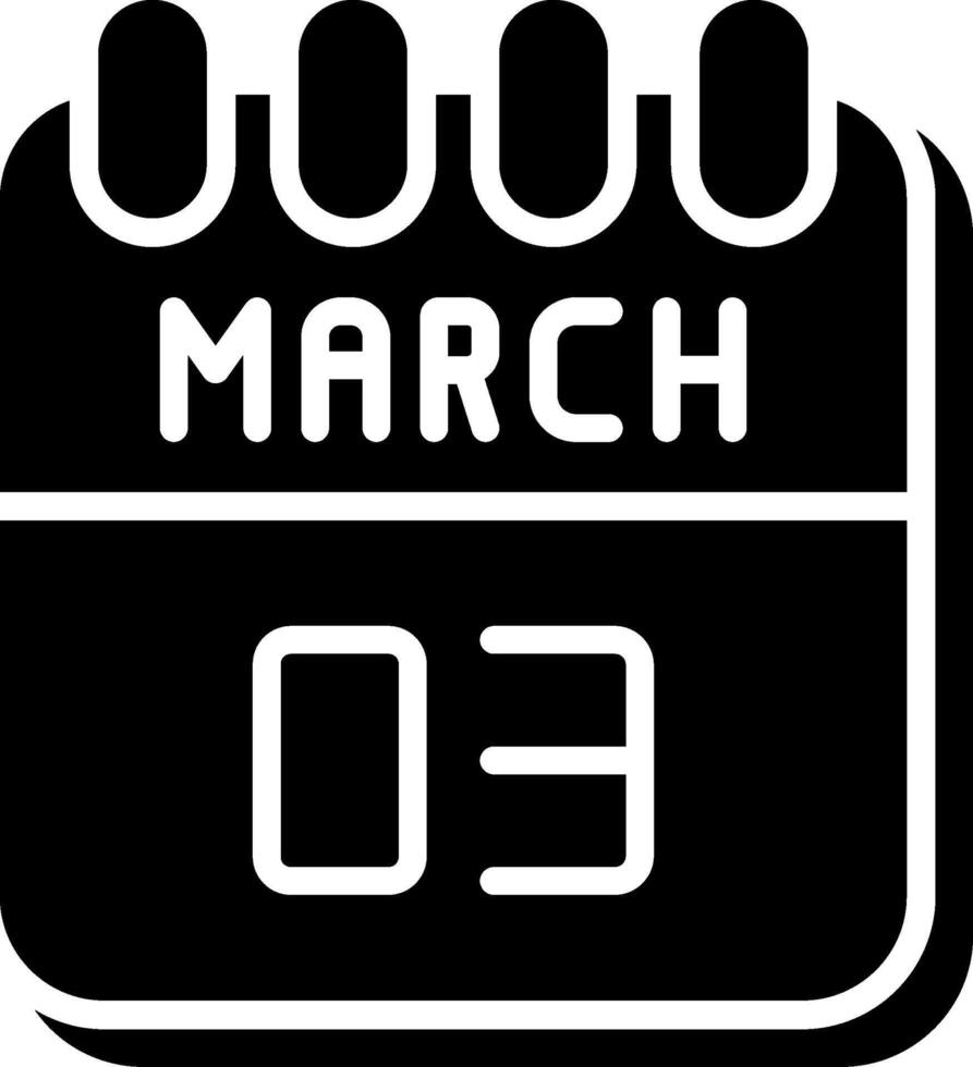 3 March Glyph Icon Design vector