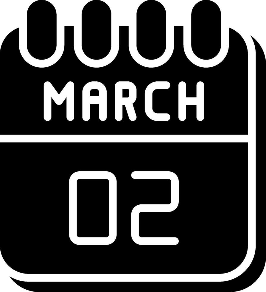 2 March Glyph Icon Design vector