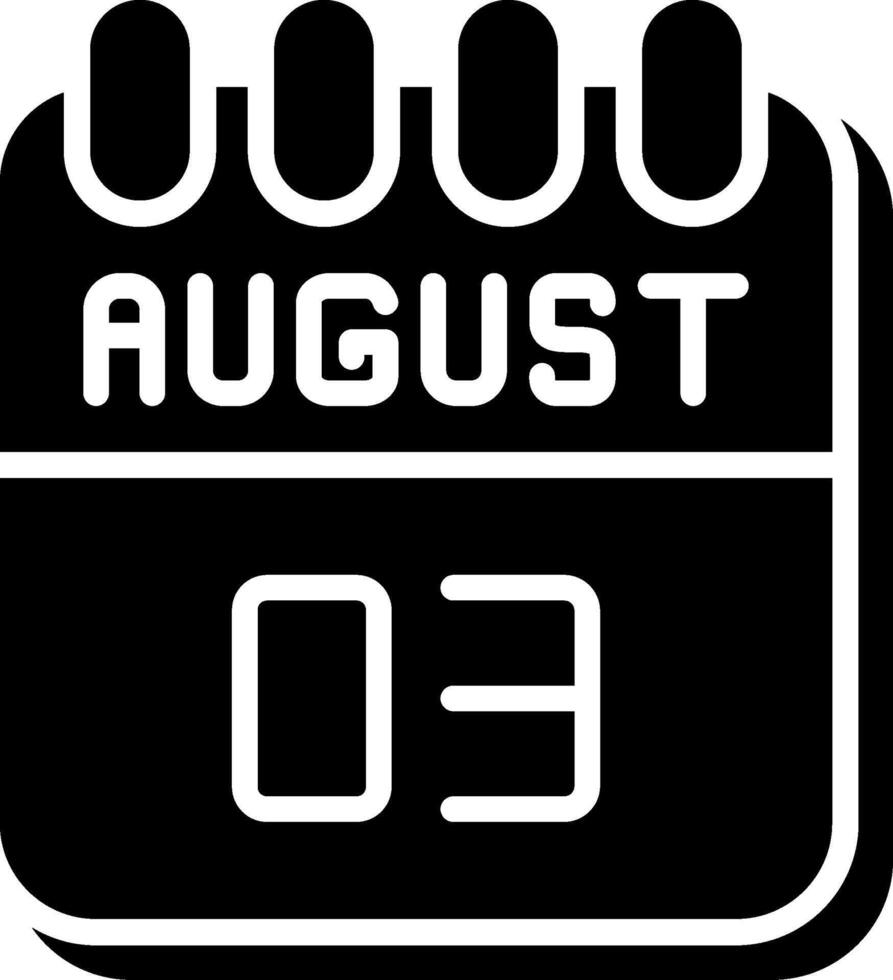 3 August Glyph Icon Design vector