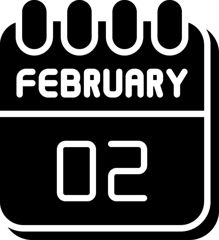2 February Glyph Icon Design vector