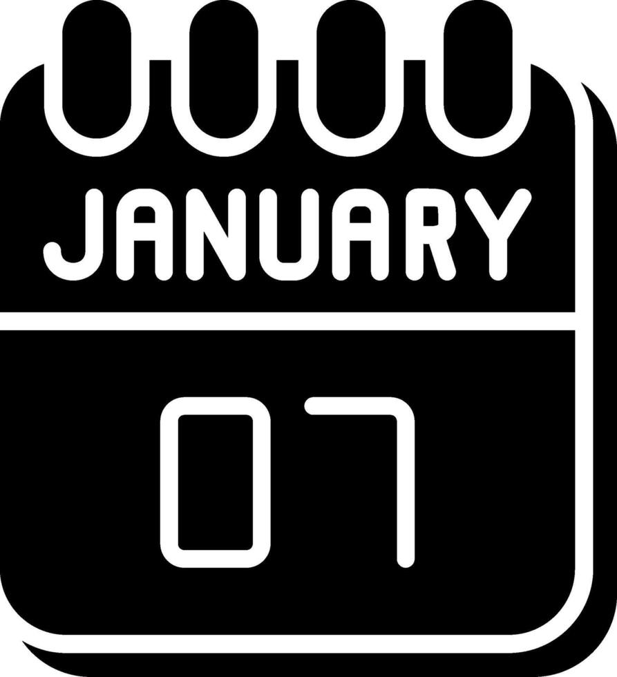 7 January Glyph Icon Design vector