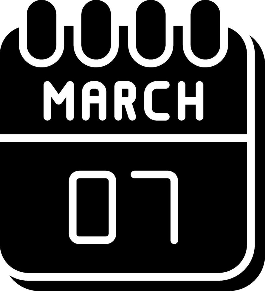 7 March Glyph Icon Design vector