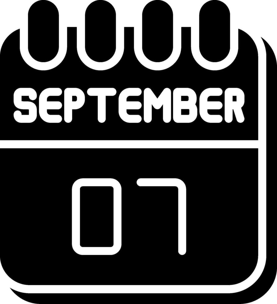 7 September Glyph Icon Design vector