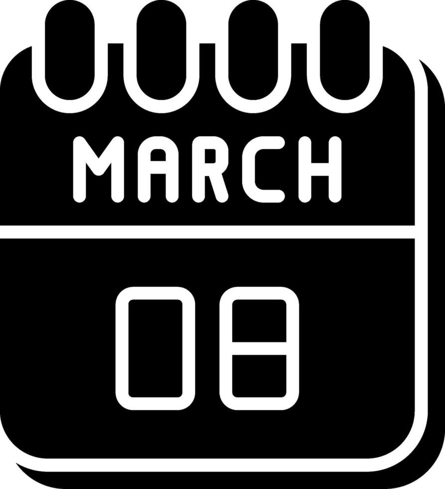 8 March Glyph Icon Design vector