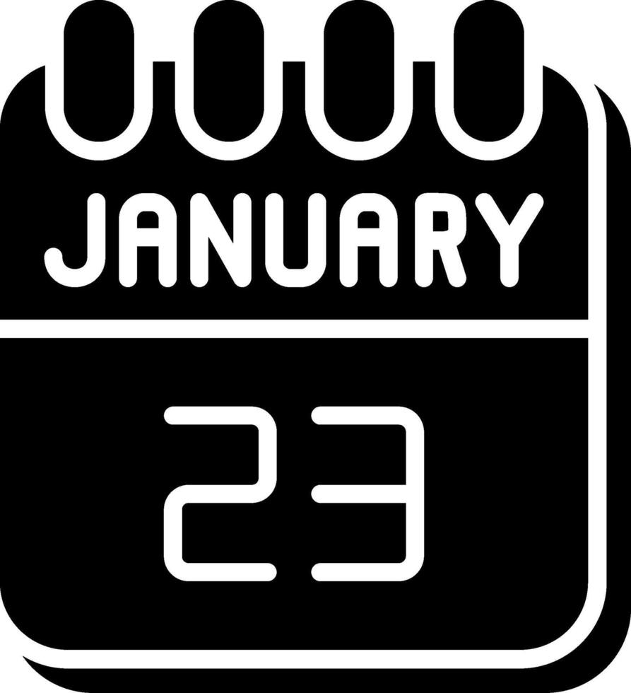 23 January Glyph Icon Design vector