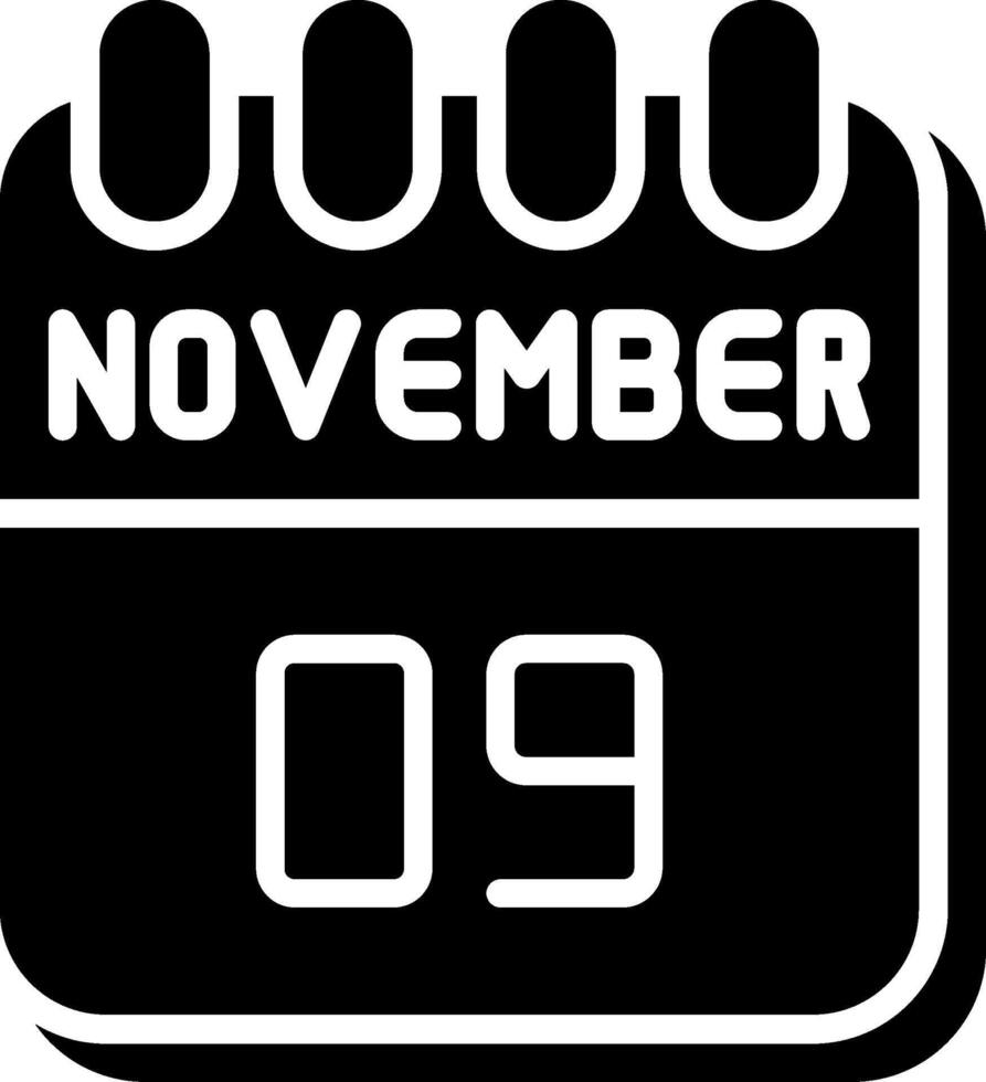 9 November Glyph Icon Design vector