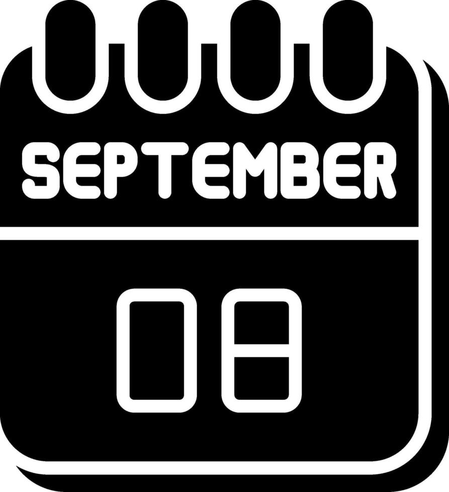 8 September Glyph Icon Design vector