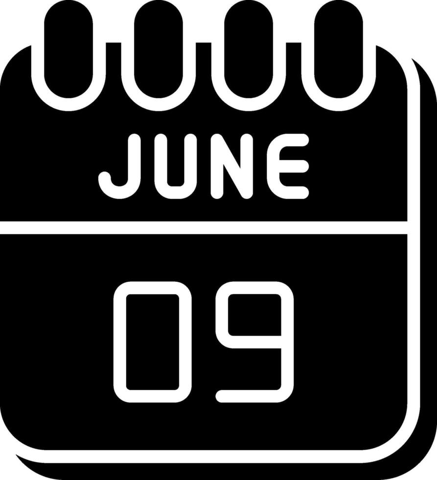 9 June Glyph Icon Design vector