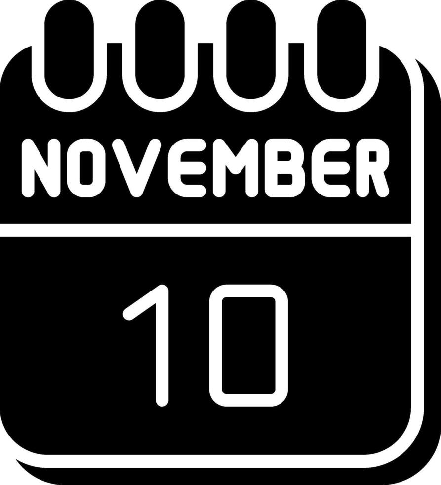 10 November Glyph Icon Design vector