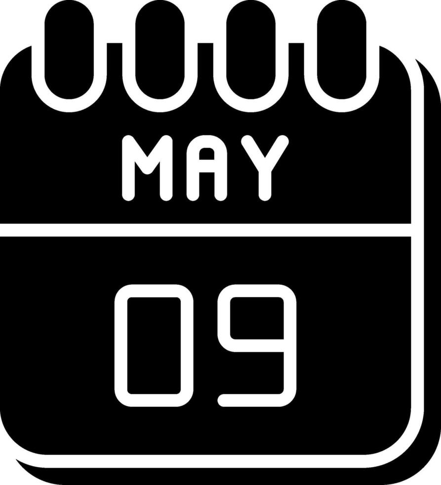9 May Glyph Icon Design vector
