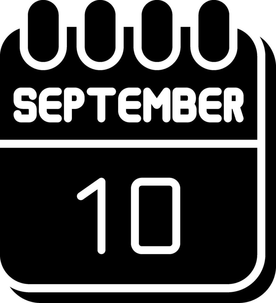 10 September Glyph Icon Design vector