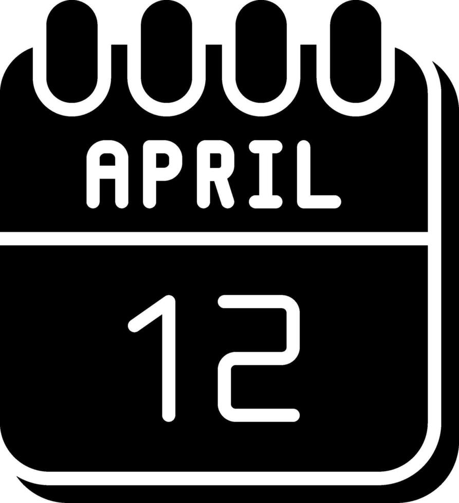 12 April Glyph Icon Design vector