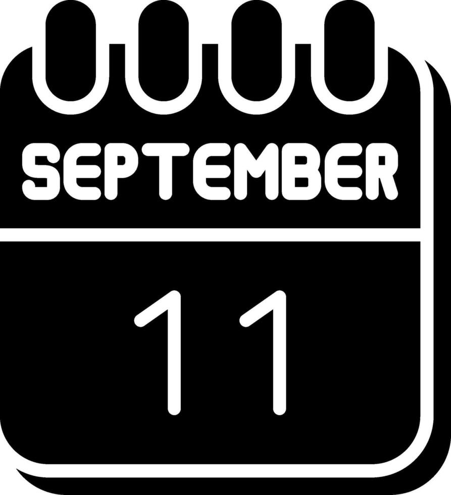 11 September Glyph Icon Design vector
