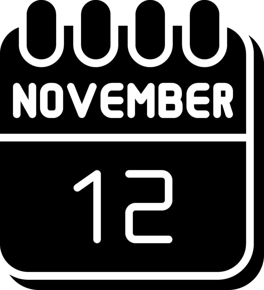 12 November Glyph Icon Design vector