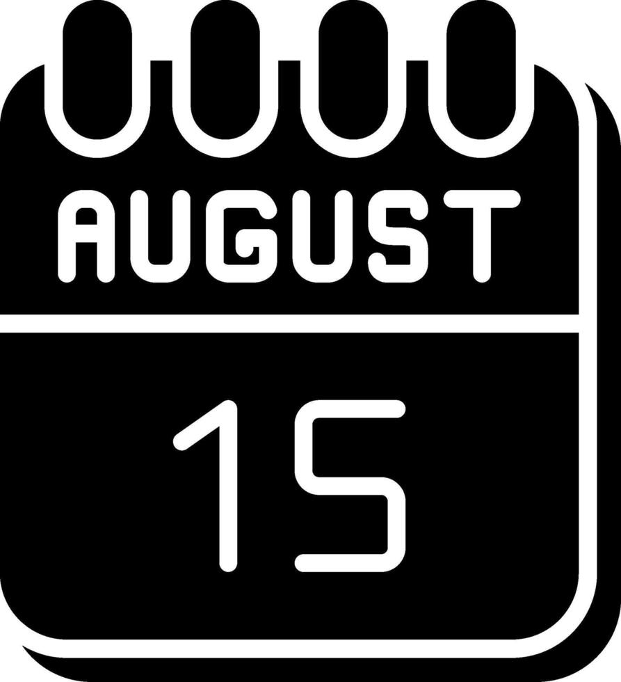 15 August Glyph Icon Design vector