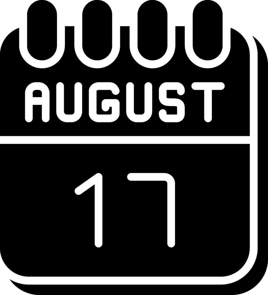 17 August Glyph Icon Design vector