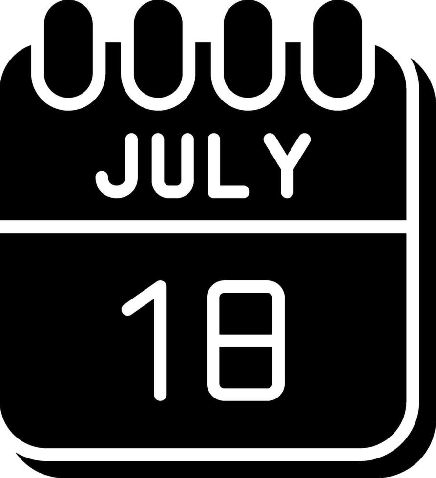 18 July Glyph Icon Design vector