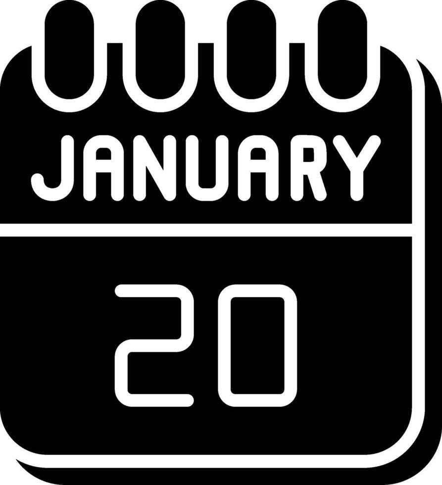 20 January Glyph Icon Design vector