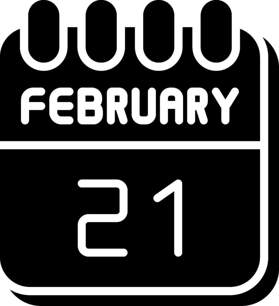 21 February Glyph Icon Design vector