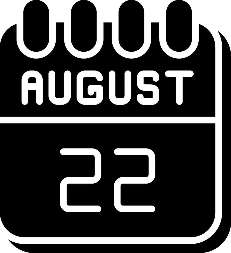 22 August Glyph Icon Design vector