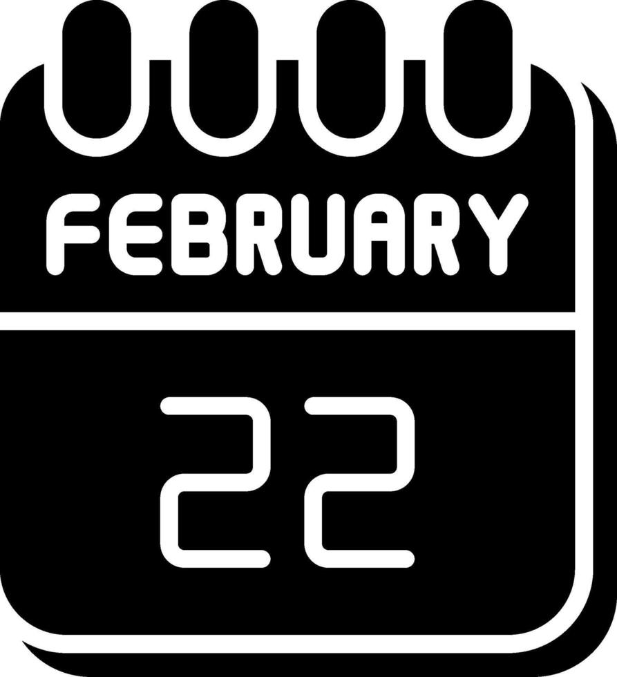 22 February Glyph Icon Design vector