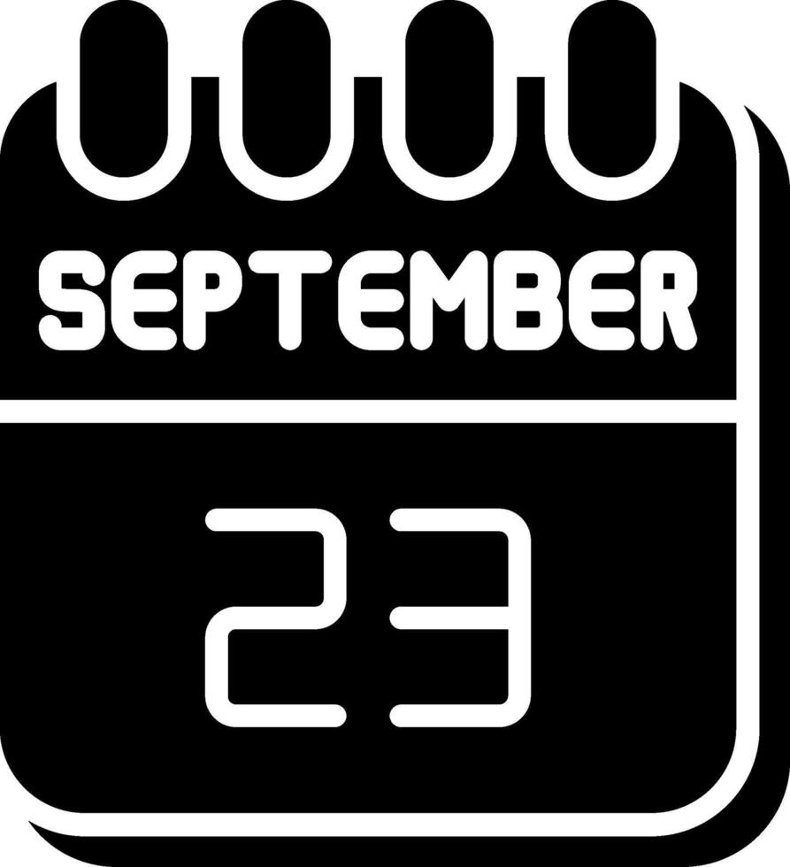 23 September Glyph Icon Design vector