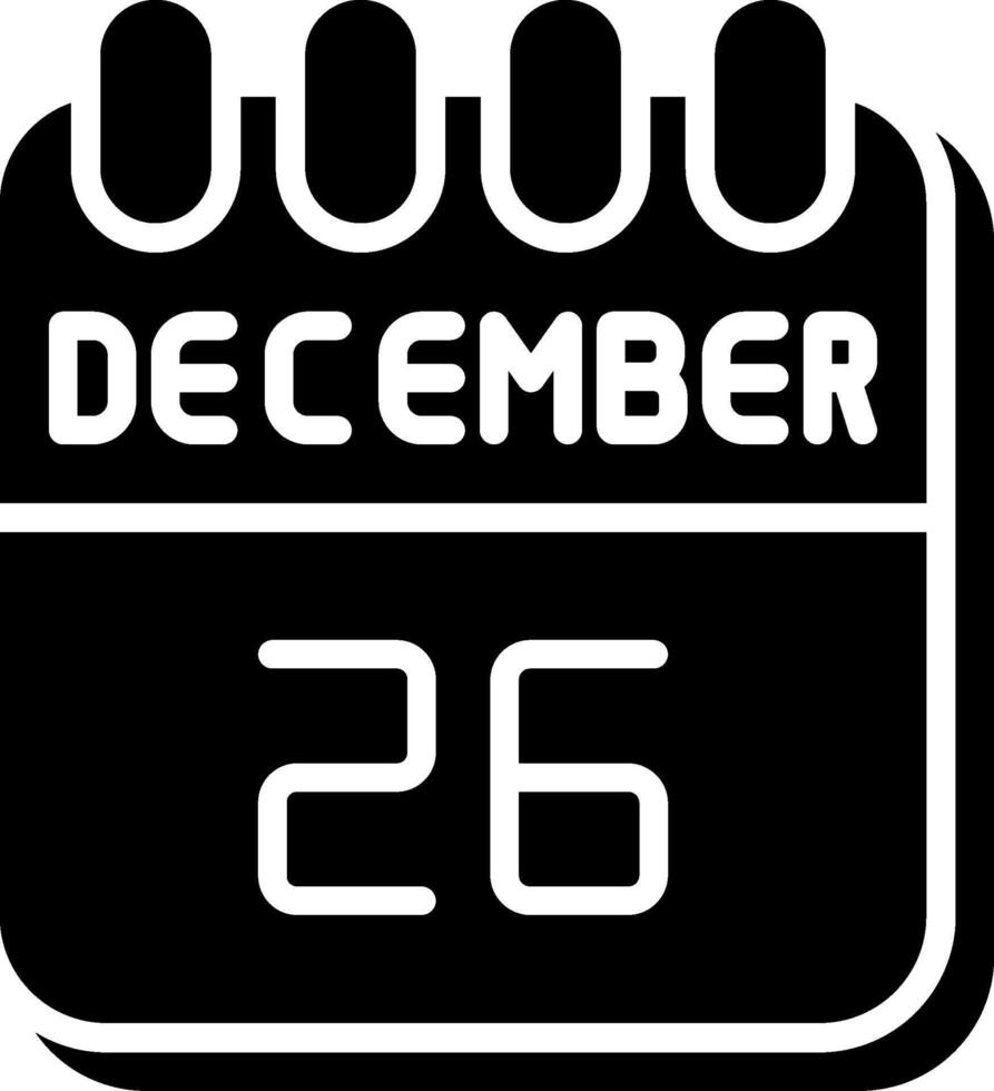 26 December Glyph Icon Design vector