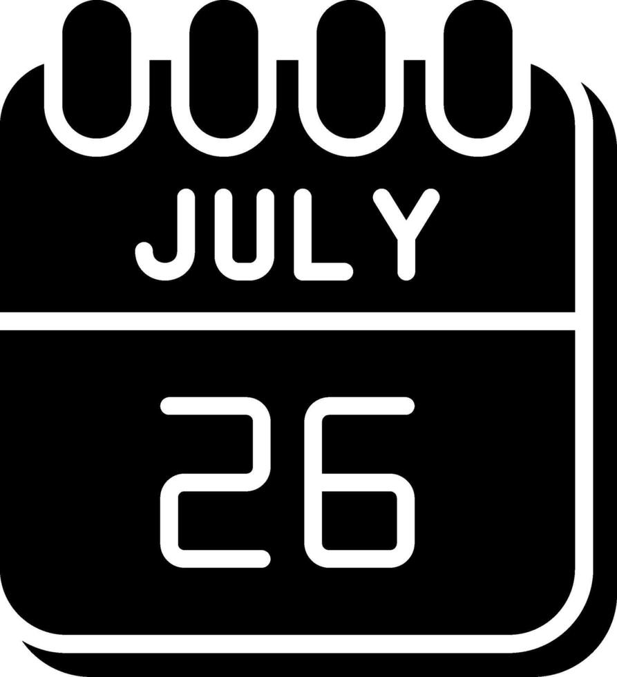 26 July Glyph Icon Design vector