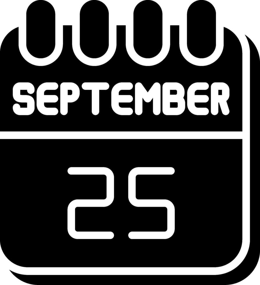 25 September Glyph Icon Design vector
