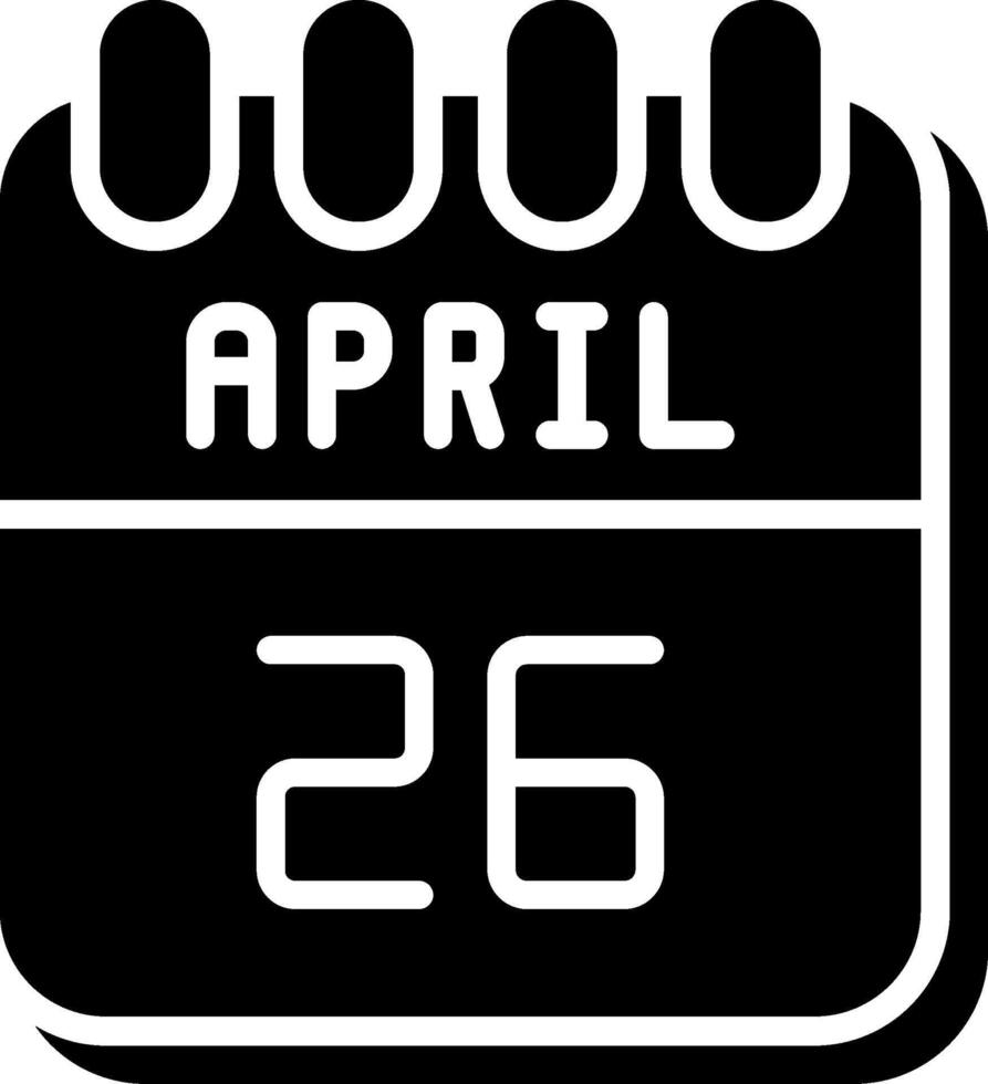 26 April Glyph Icon Design vector