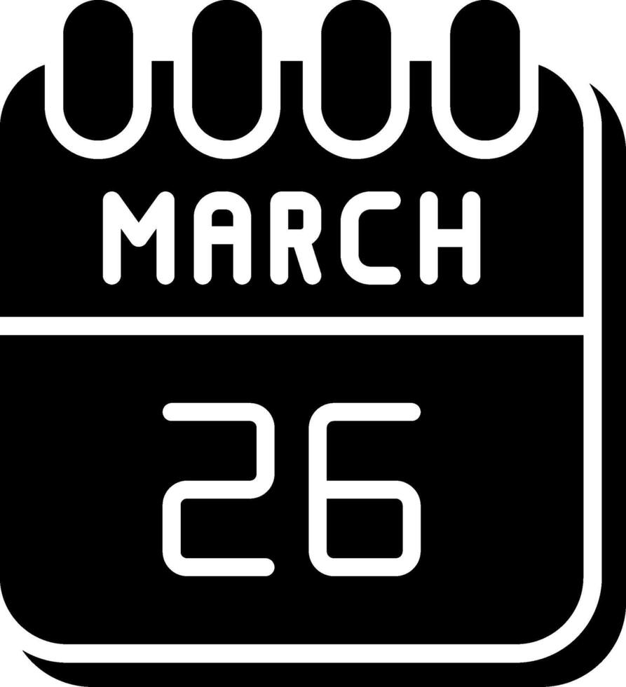 26 March Glyph Icon Design vector