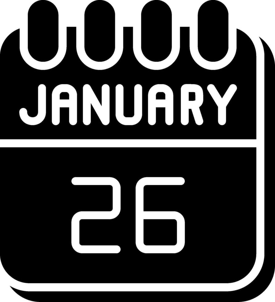 26 January Glyph Icon Design vector