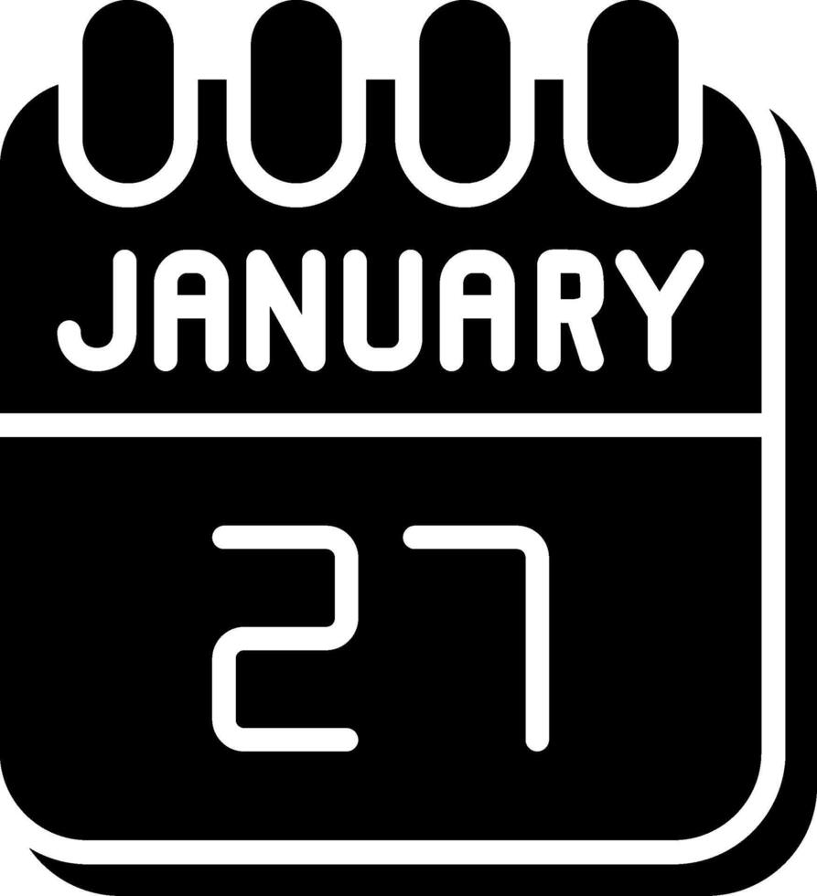 27 January Glyph Icon Design vector