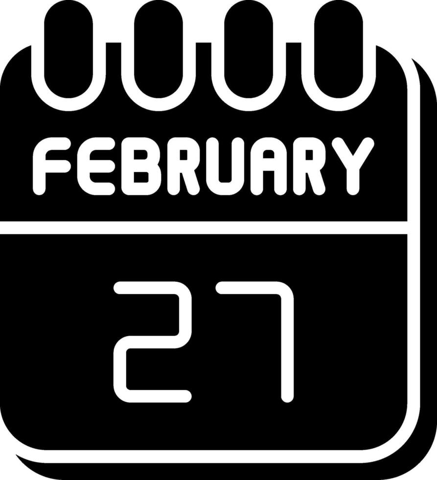 27 February Glyph Icon Design vector