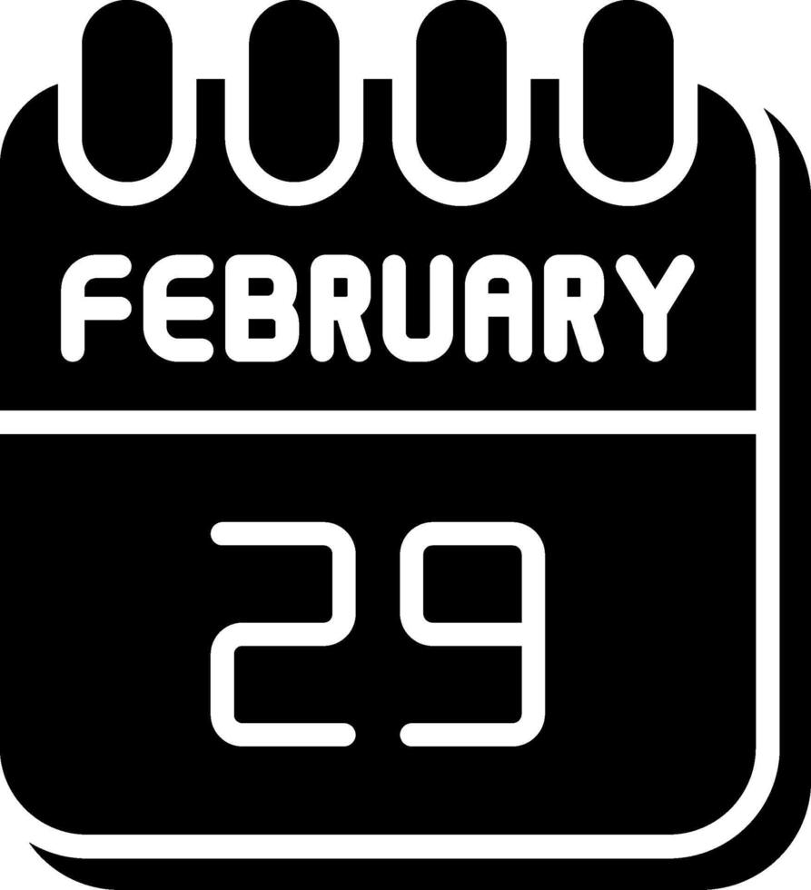 29 February Glyph Icon Design vector