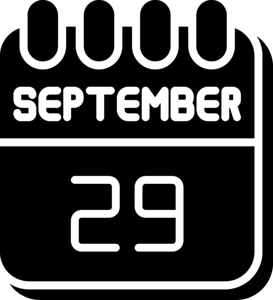29 September Glyph Icon Design vector