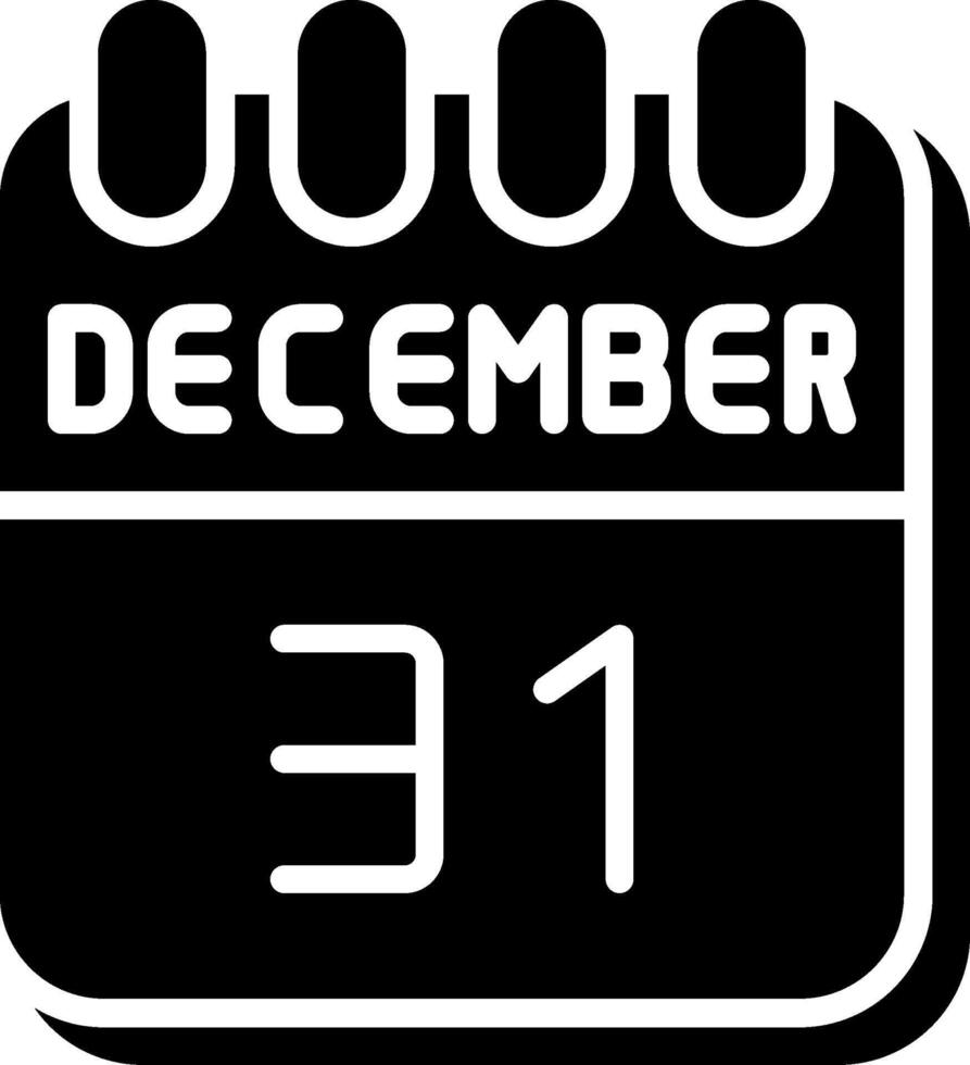 31 December Glyph Icon Design vector