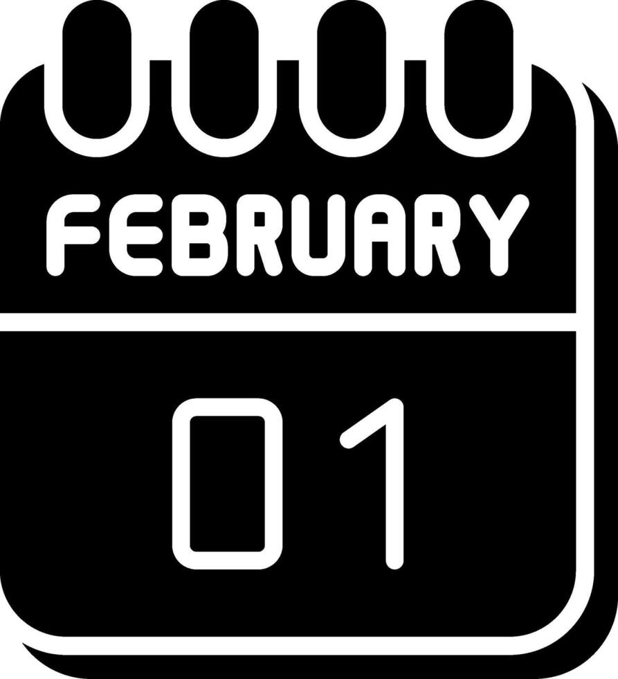 1 February Glyph Icon Design vector