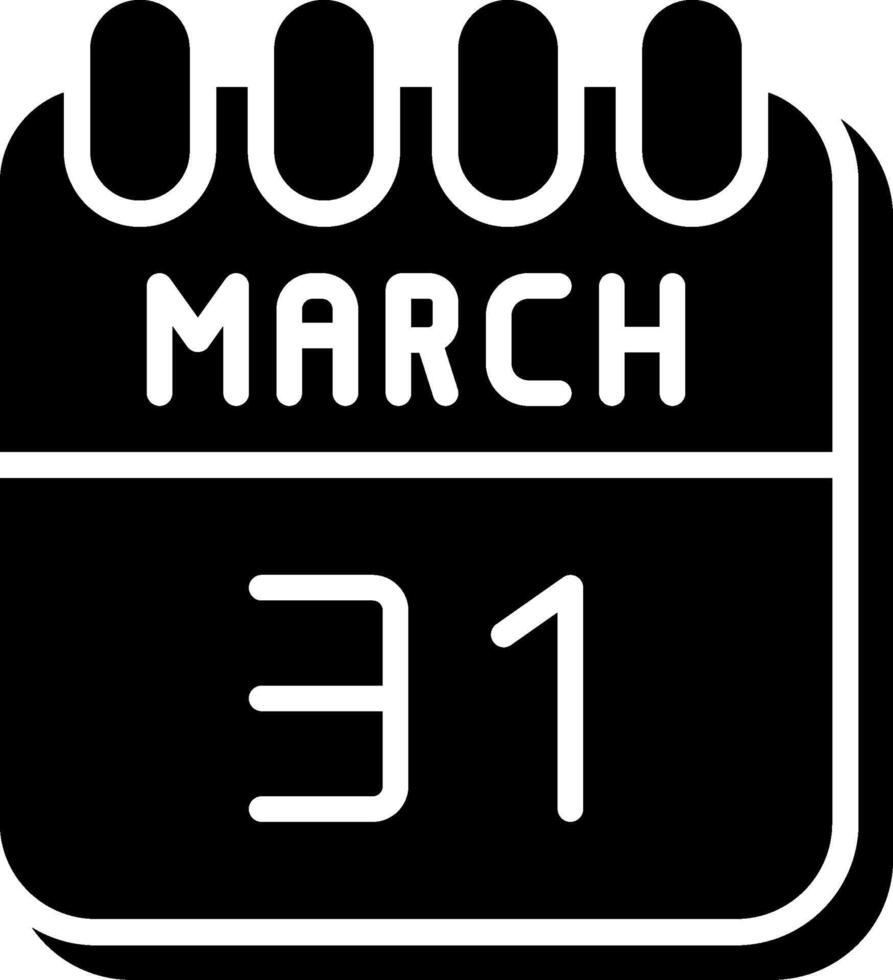 31 March Glyph Icon Design vector